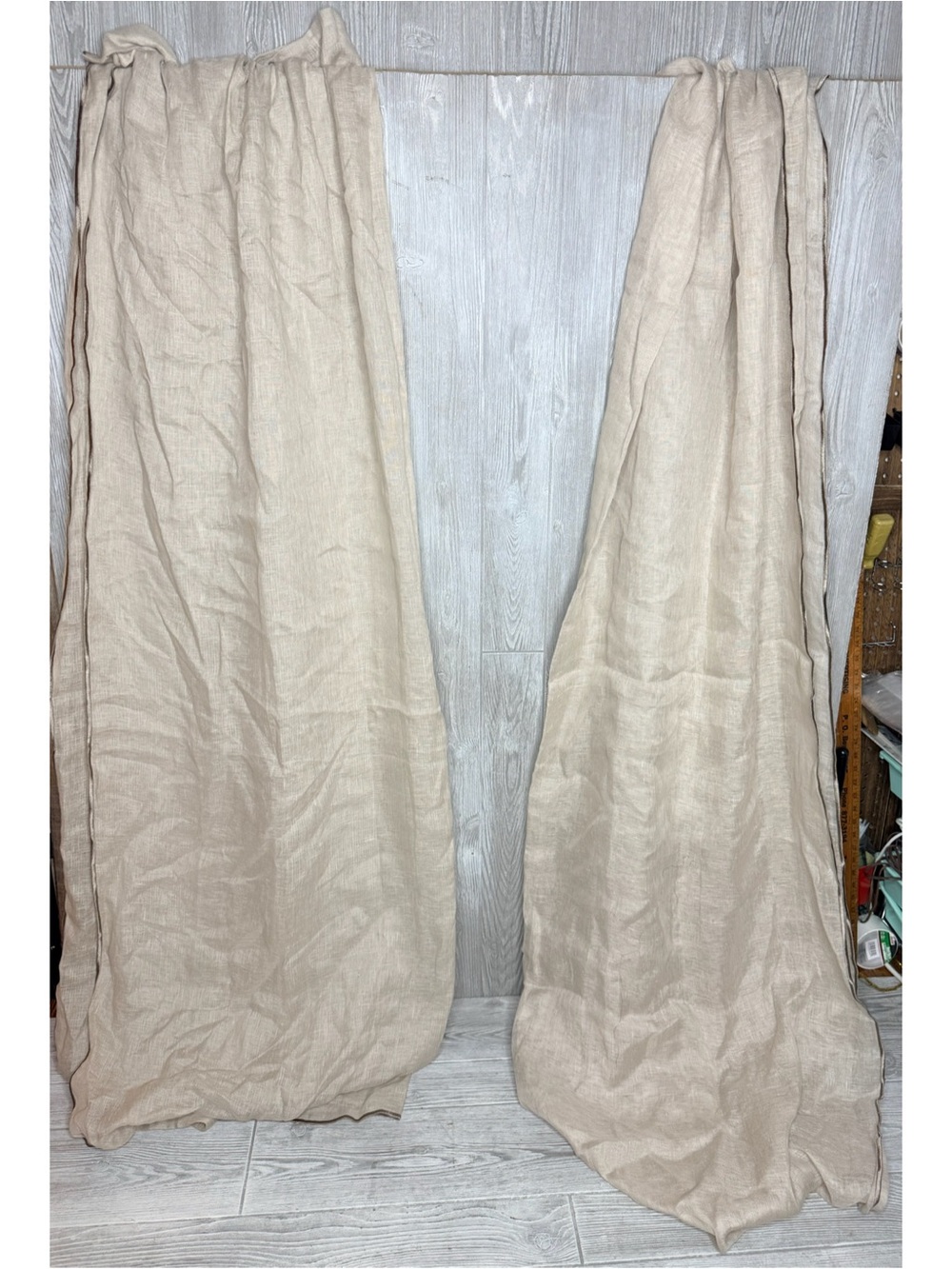 Fieldcrest luxury Curtain Panels  
 Sage Green Linen with rod pocked 83x52